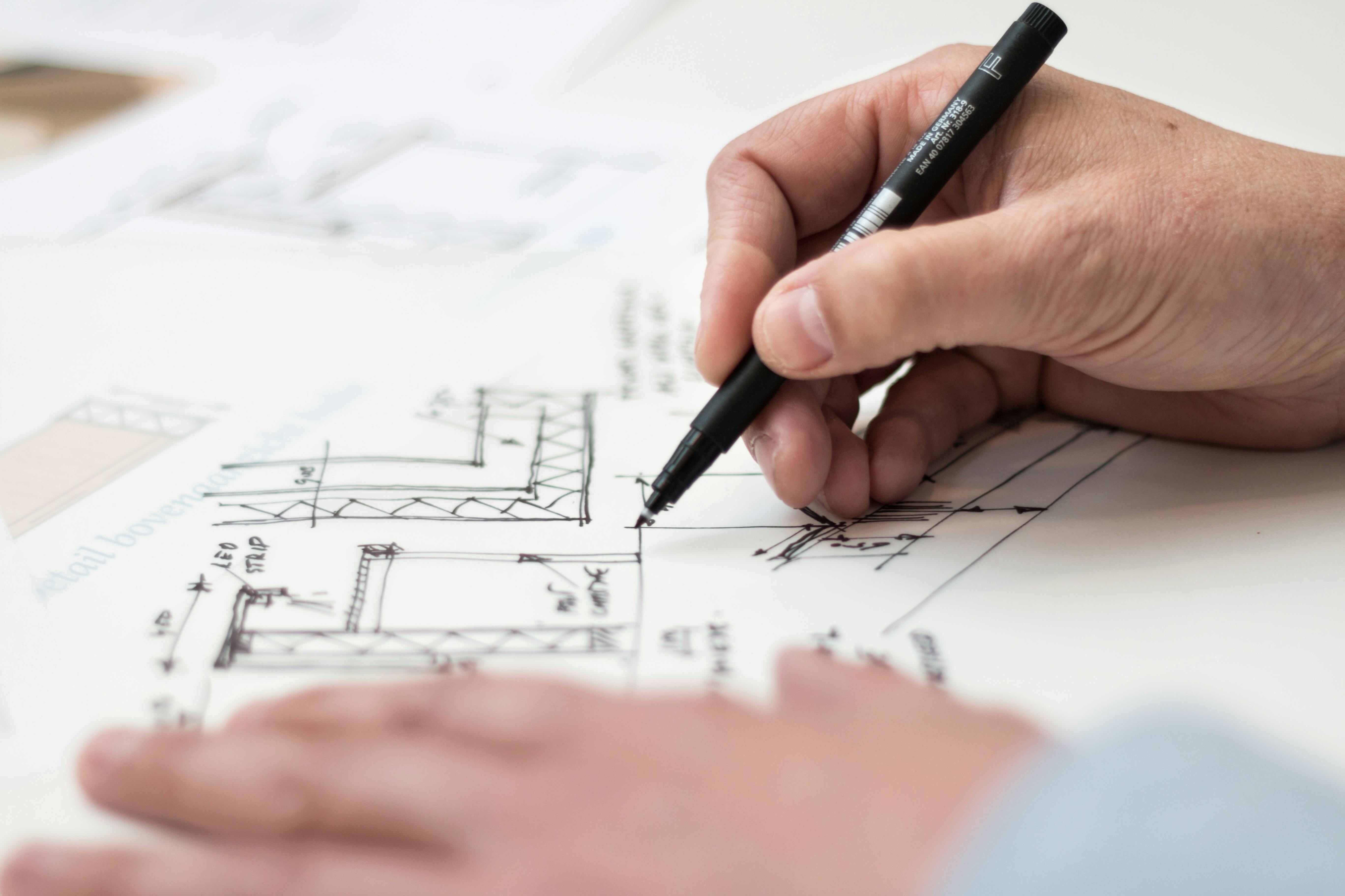 Floor plan sketch and estimating notes